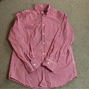 Vineyard Vines Men's Red Checkered Button Down Shirt-small